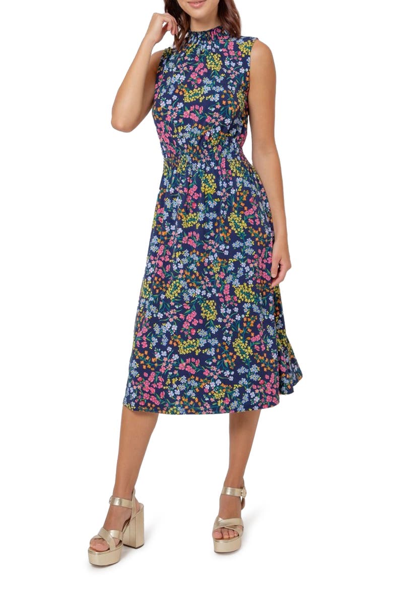 Samantha Floral Print Sleeveless Dress, Main, color, WILDFLOWER BOUQUET