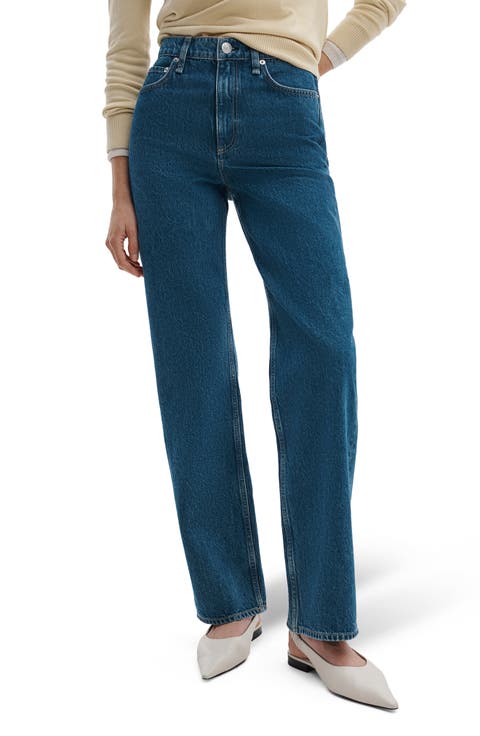 Shea High Waist Straight Leg Jeans (Cornflower)