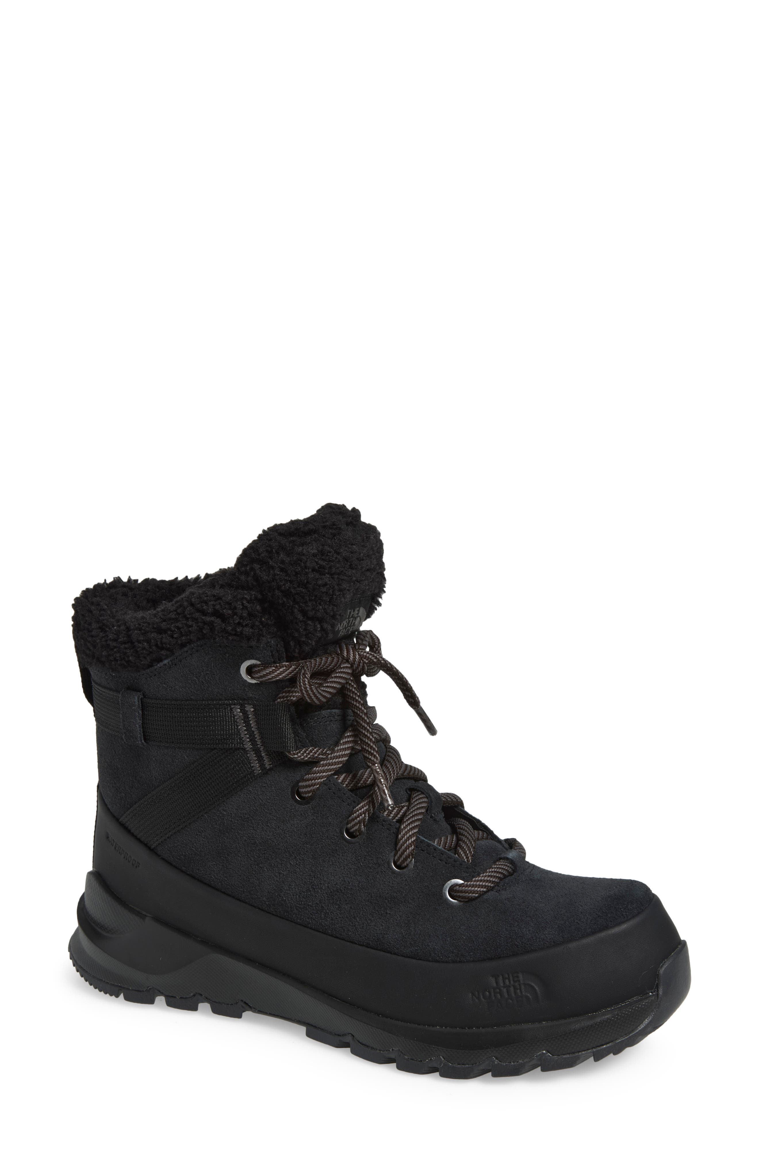 Thermoball Leather Waterproof Lace Up Boot, Main, color, TNF BLACK/ TNF BLACK