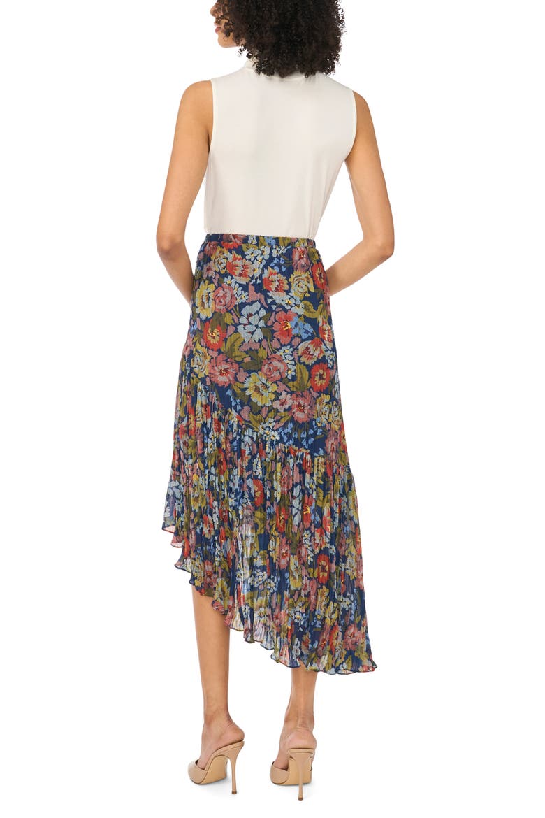 Floral Asymmetric Ruffle Skirt, Alternate, color, CLASSIC NAVY