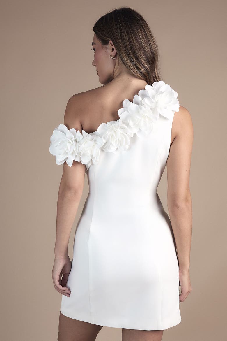 Corsage Off Shoulder Mini Dress, Alternate, color, Ivory