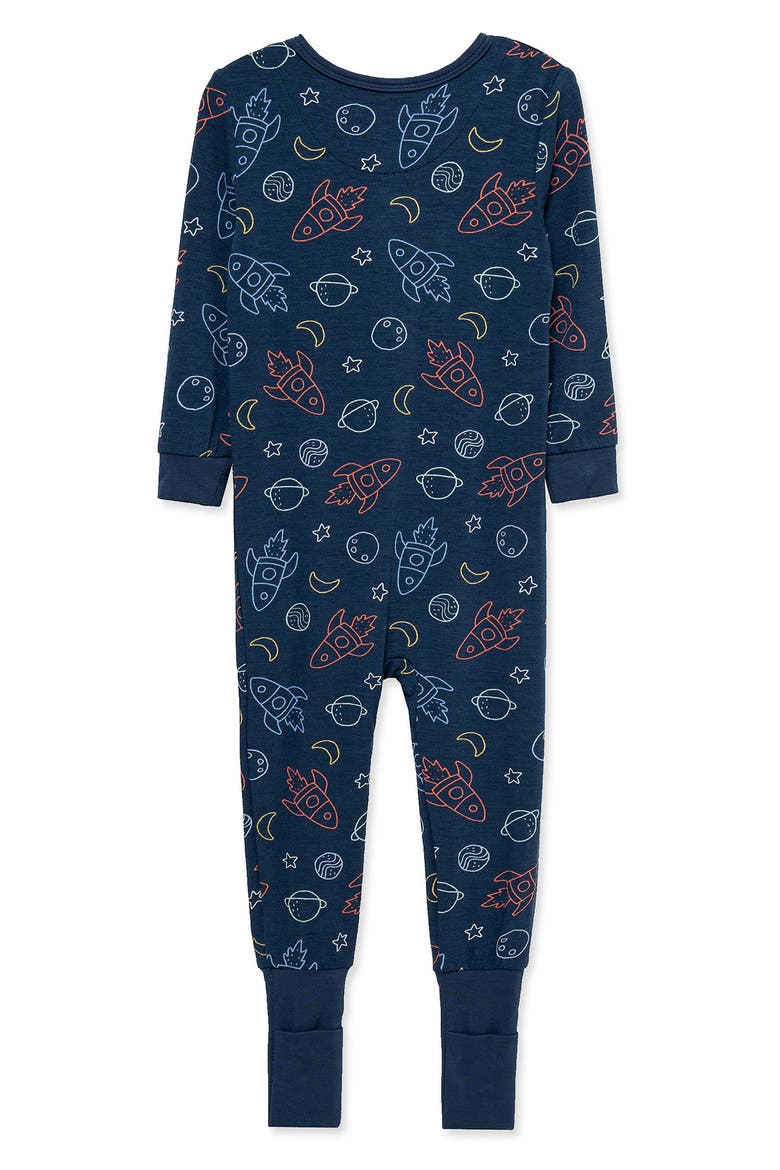 Kids' Space One-Piece Pajamas, Alternate, color, BLUE