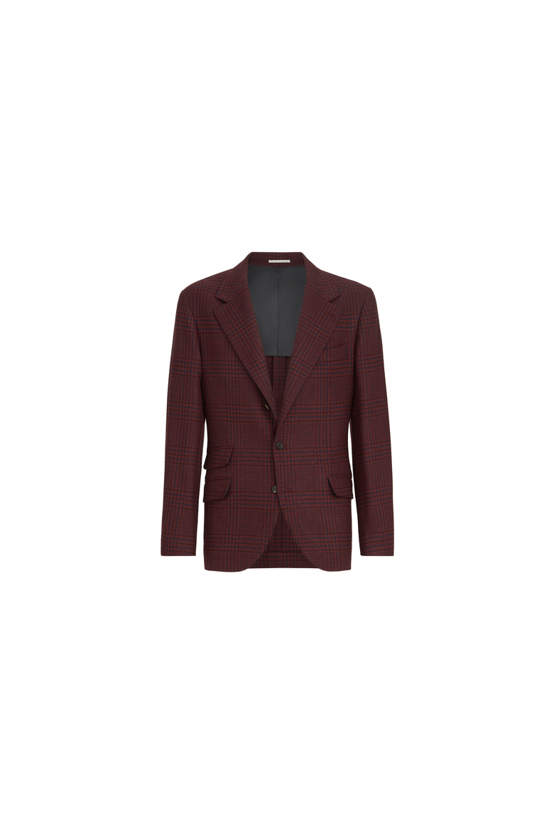 Cashmere Prince of Wales deconstructed Cavallo blazer, Alternate, color, Burgundy