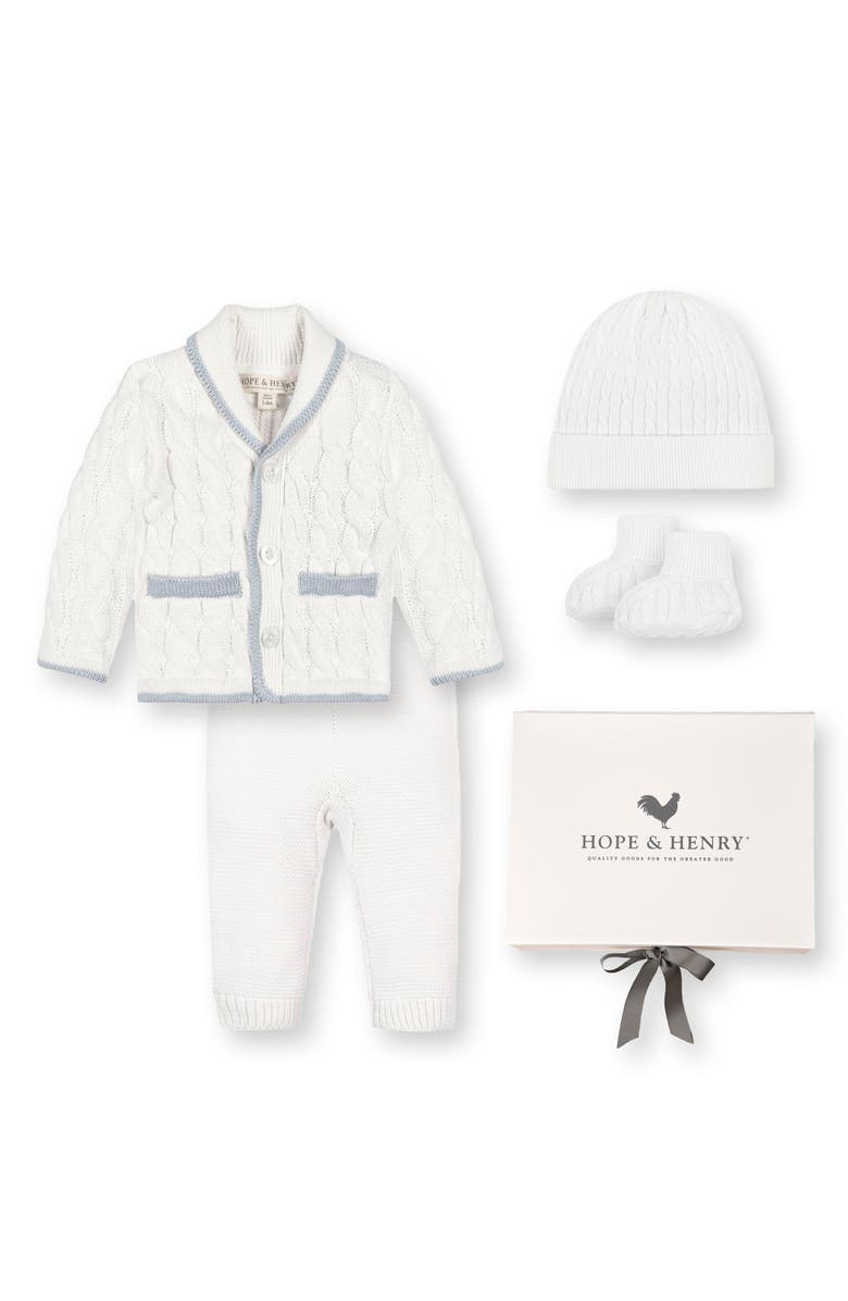 Hope & Henry Baby Organic 5 Piece Knit Gift Set with Box, Infant, Main, color,
