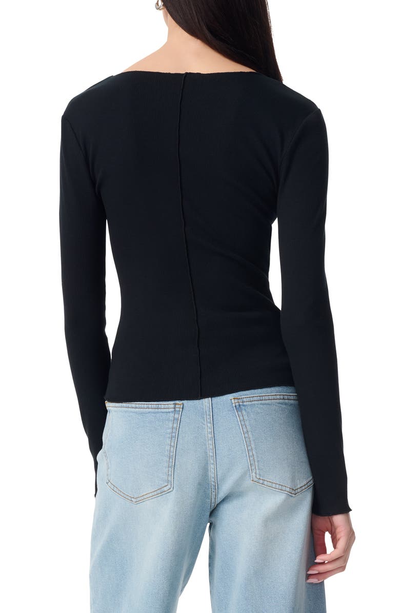 Robert Rodriguez Isobel Long Sleeve Ribbed Top, Alternate, color, Black