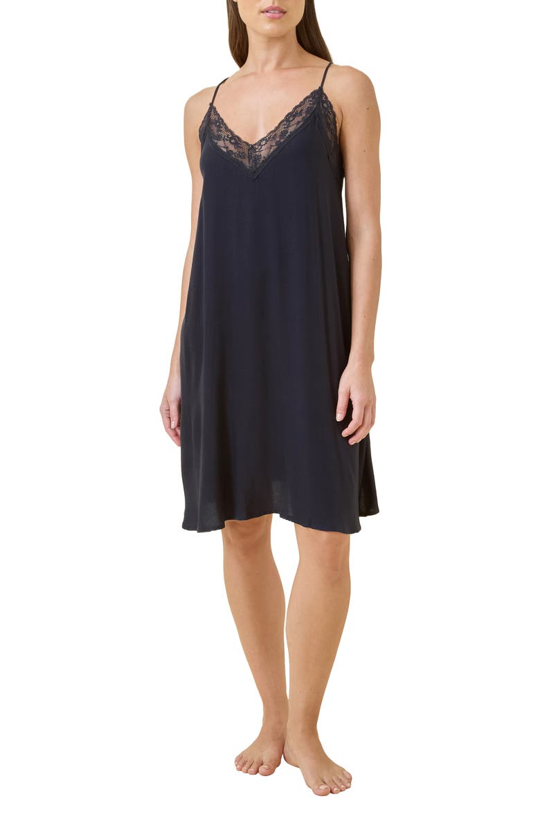 Papinelle Talia Lace Lenzing<sup>™</sup> EcoVero<sup>™</sup> Viscose Nightgown, Alternate, color, Black