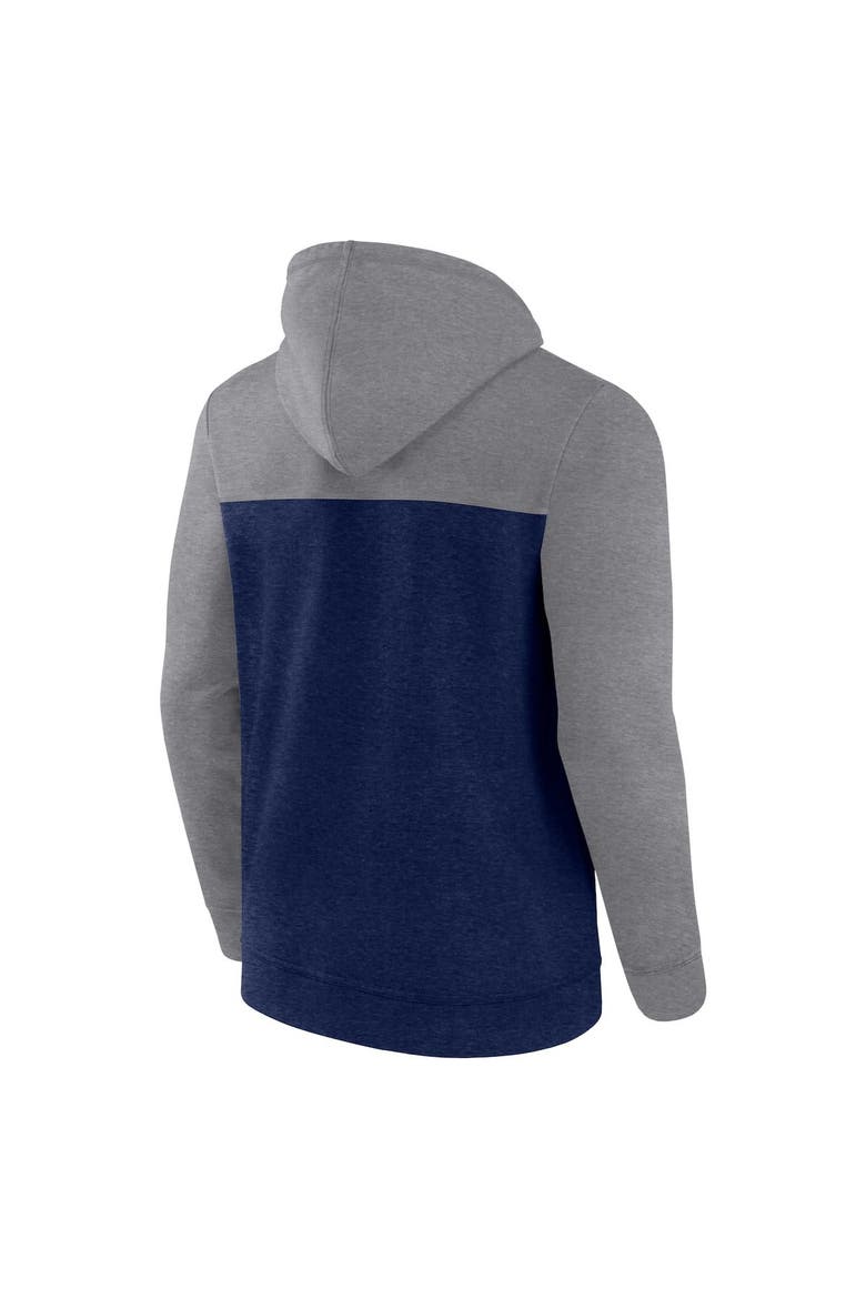 Men's Fanatics Branded Heather Deep Sea Blue Seattle Kraken Down and Distance Full-Zip Hoodie, Alternate, color, Navy