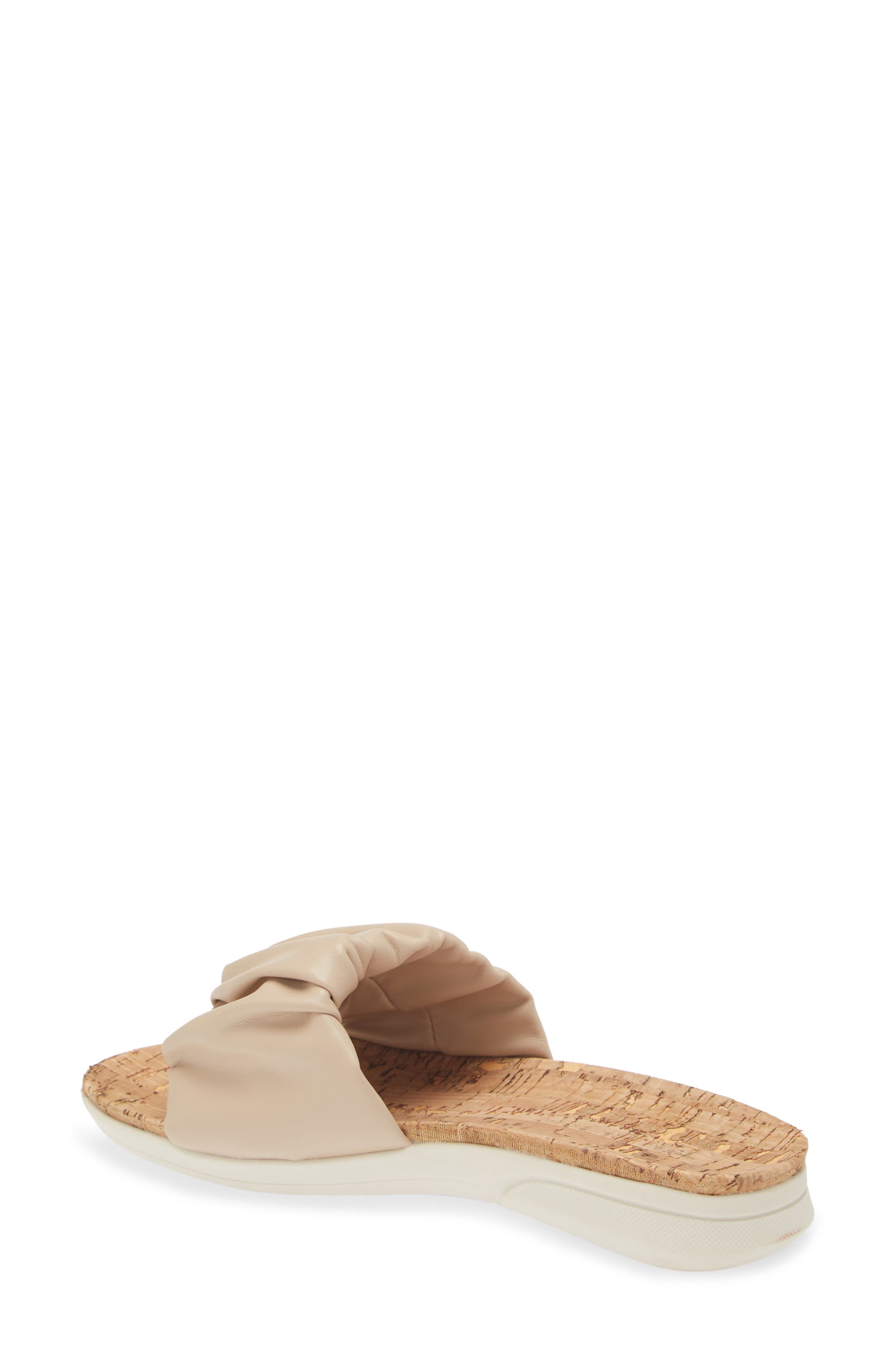 Taryn Rose Pleated Slide Sandal, Alternate, color, Sand