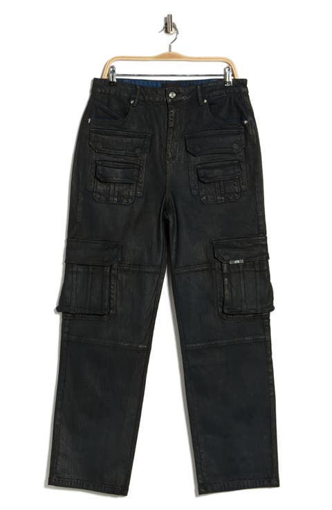 Roman Straight Cargo Jeans (Dark Blue Waxed)