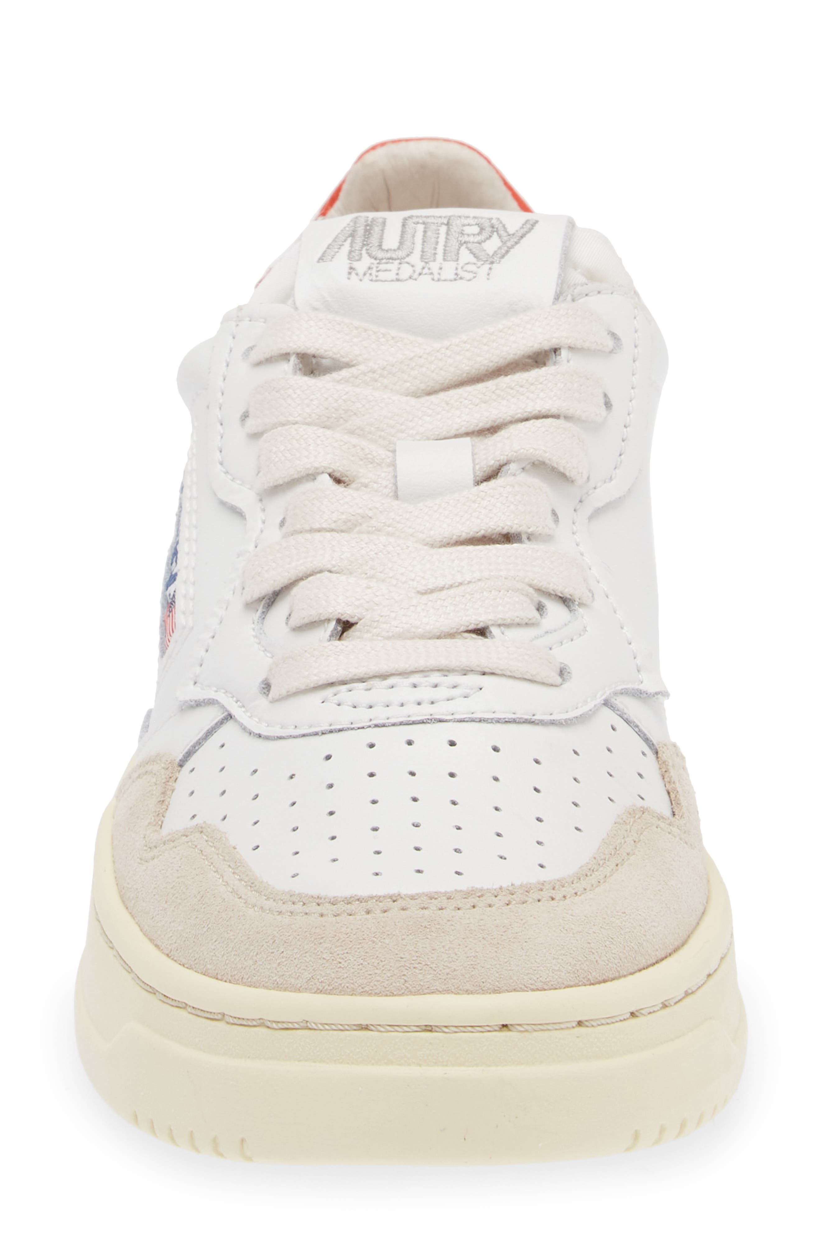 Medalist Low Sneaker, Alternate, color, WHITE/ ORANGE