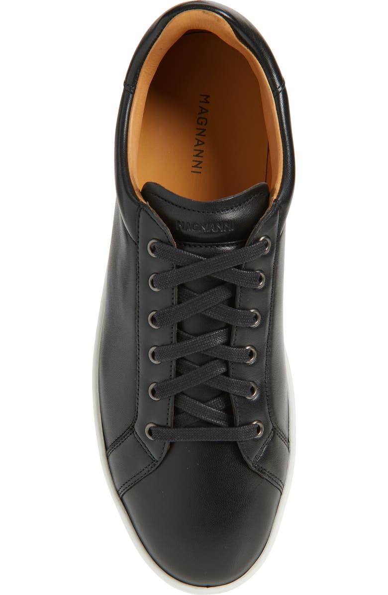 Magnanni Cote Lo Leather Sneaker, Alternate, color, Black Napa