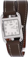 Pre-Owned Hermes Cape Cod Double Tour Quartz Watch Stainless Steel and Leather 23