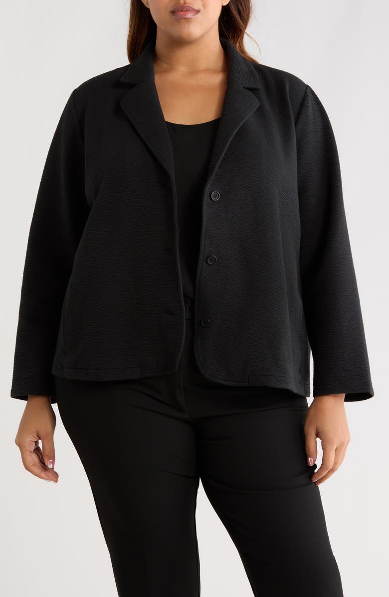 Eileen Fisher Textured Blazer, Alternate, color, Black