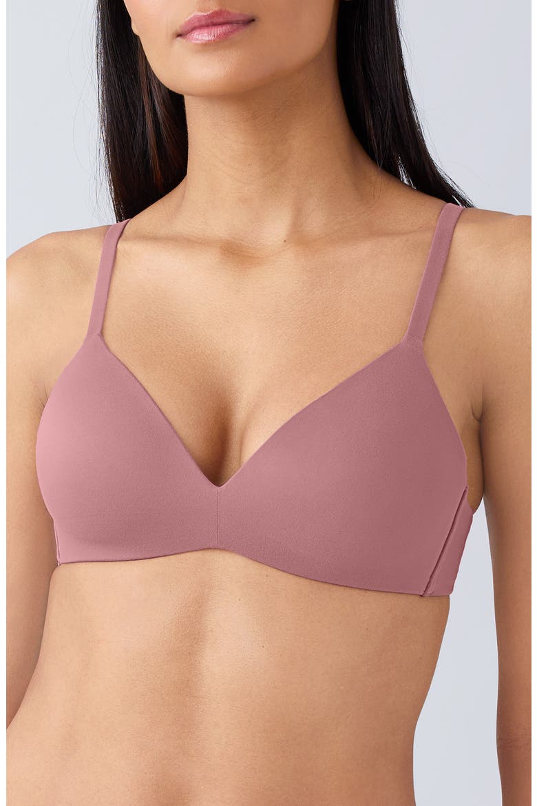 How Perfect Wire Free T-Shirt Bra, Main, color, ROSE BROWN