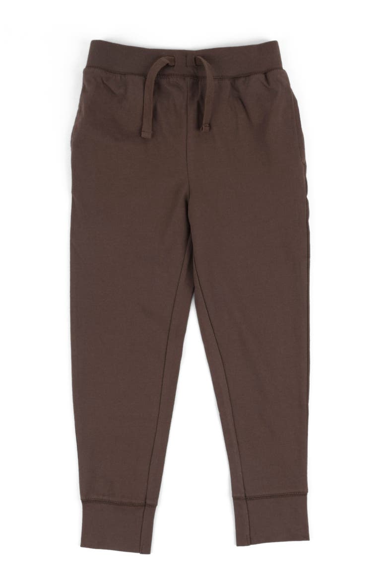 Kids 100% Cotton Lightweight Jogger Pants, Alternate, color, BROWN
