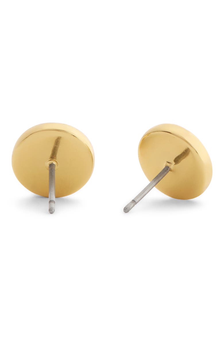 Textured C Coin Stud Earrings, Alternate, color, GOLD