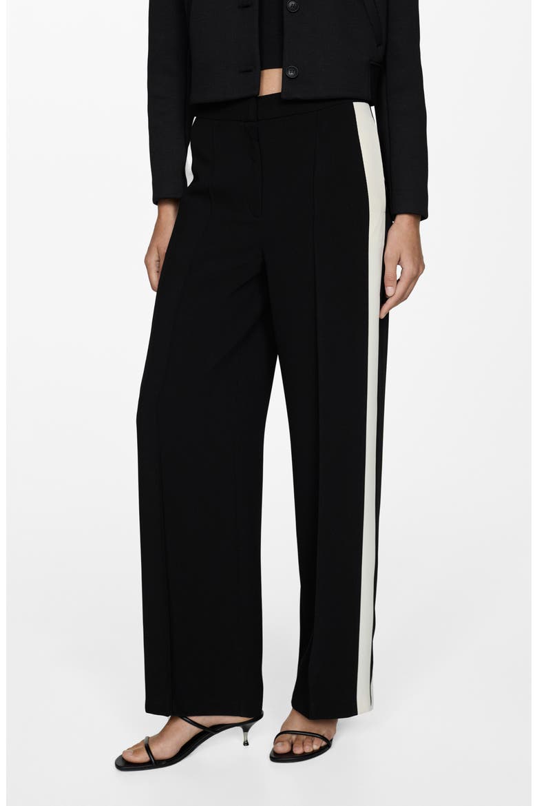 Contrast Stripe Pants, Main, color, BLACK