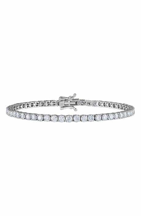 FZN Sterling Silver Created Moissanite Tennis Bracelet