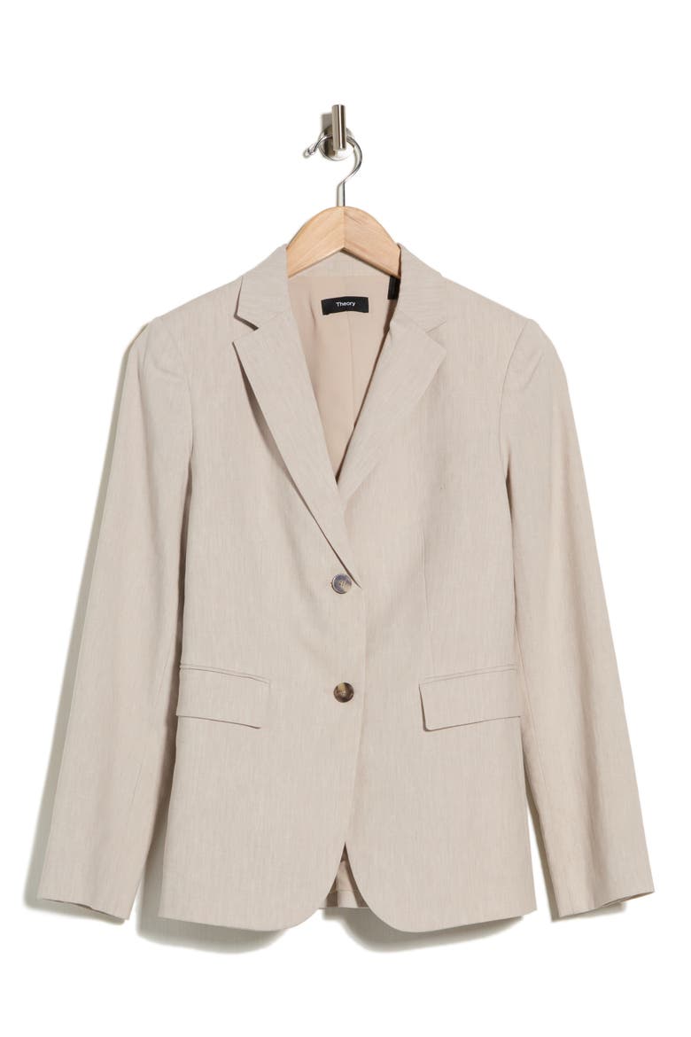 Classic Linen Blend Blazer, Alternate, color, OATMEAL MELANGE