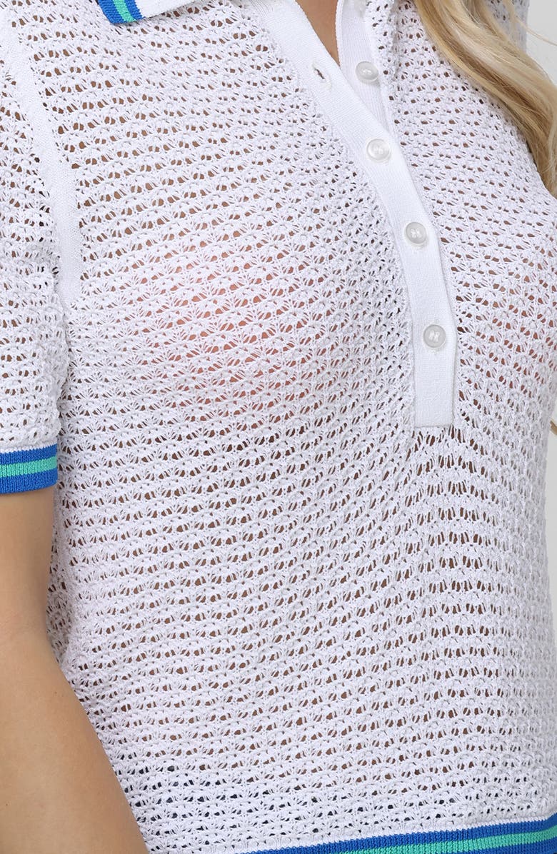 525 Gabrielle Open Stitch Knit Polo, Alternate, color, 