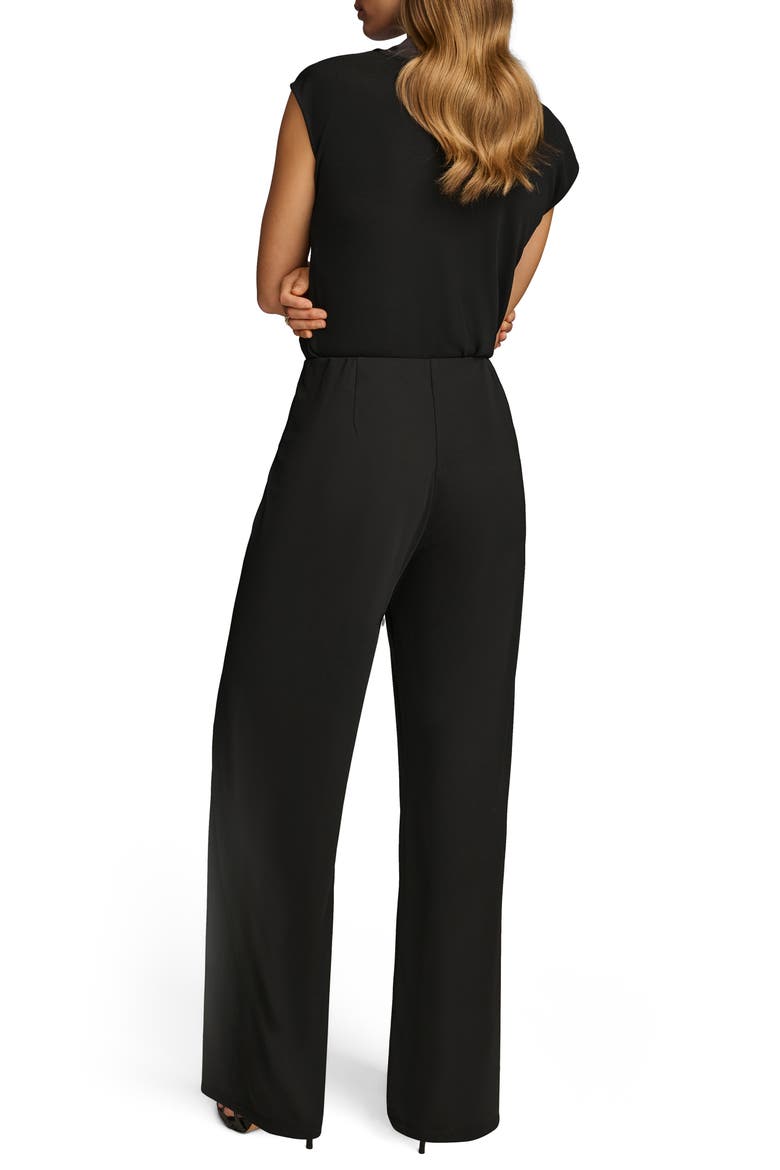 Flat Front Wide Leg Pants, Alternate, color, BLACK