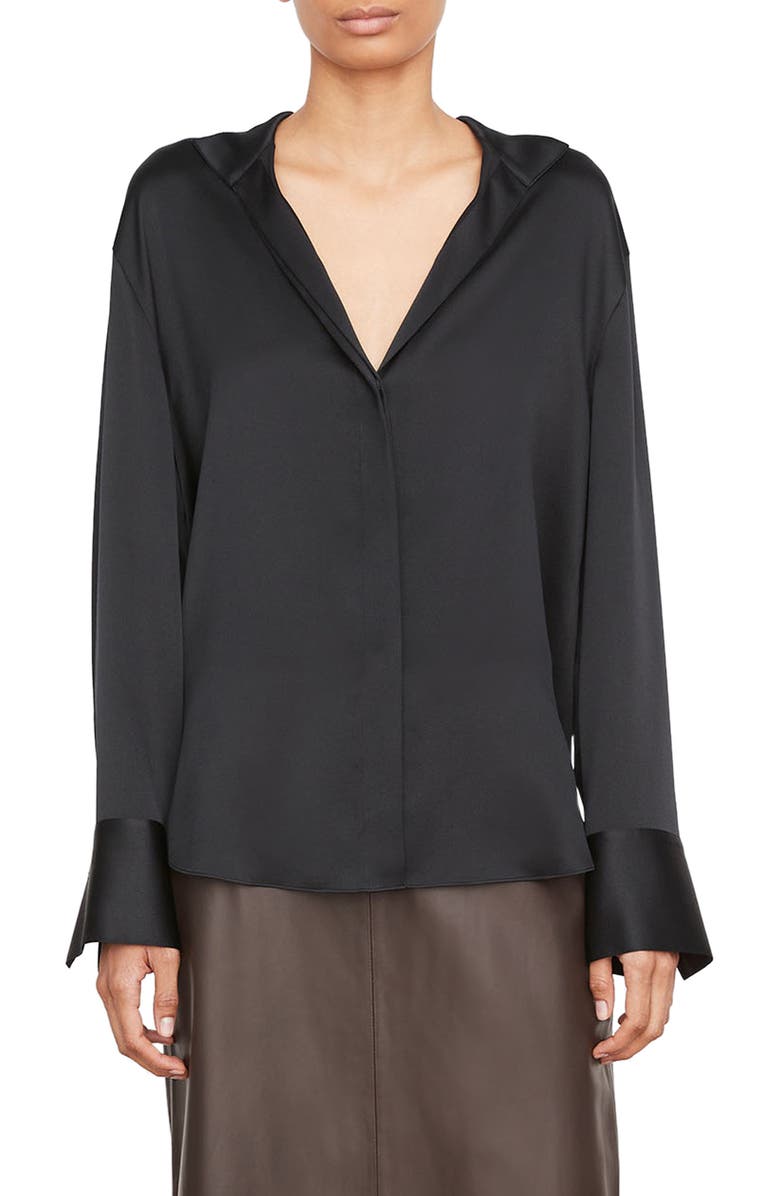 Vince Long Sleeve Silk Blouse, Main, color, 