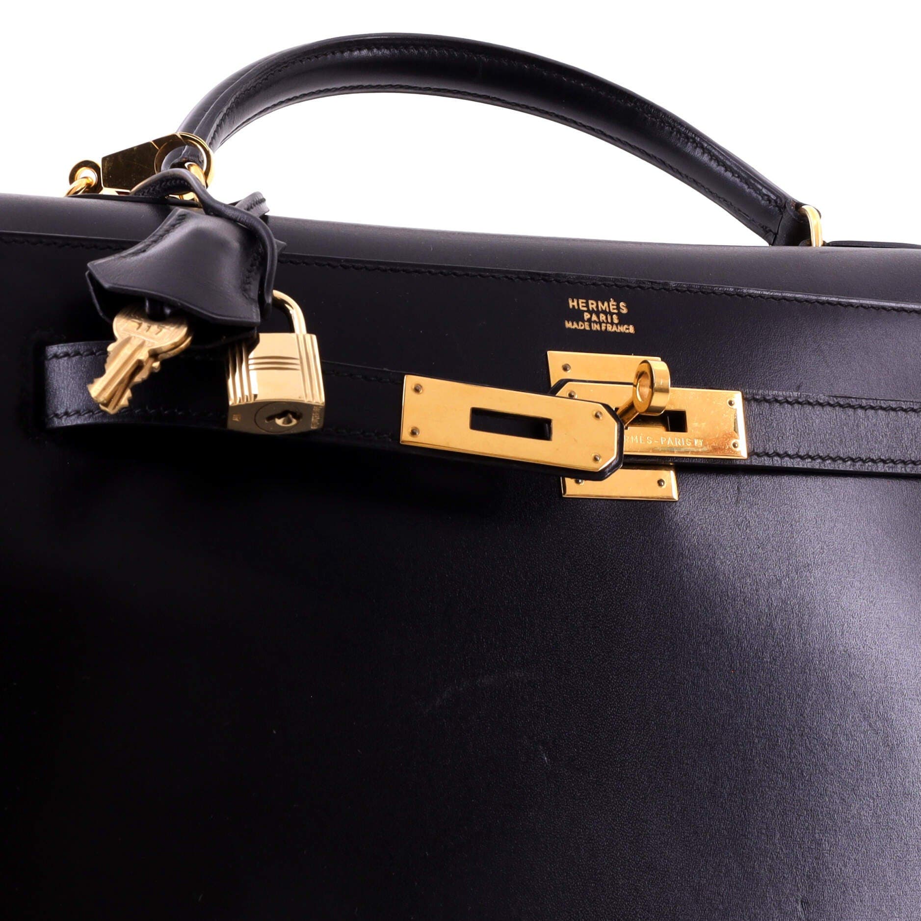 Kelly Handbag Black Box Calf with Gold Hardware 32, Alternate, color, Black