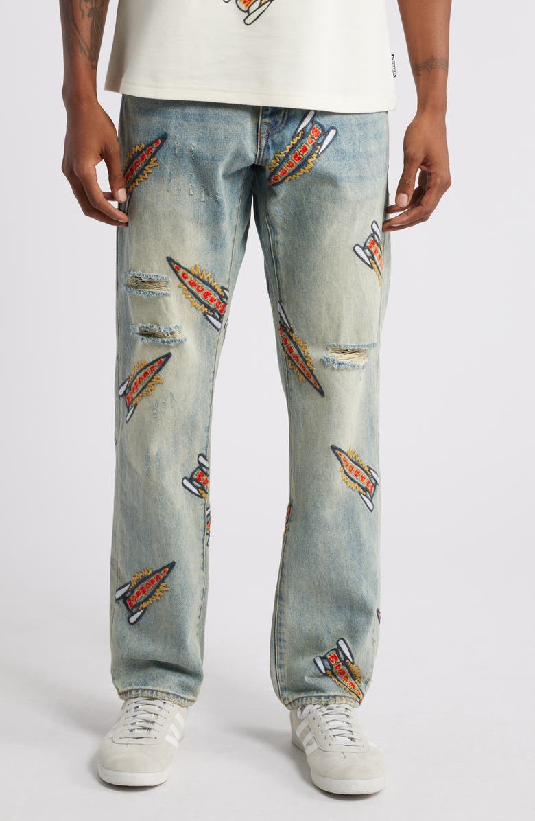 ICECREAM Blast Off Ripped Jeans, Main, color, Hot Fudge