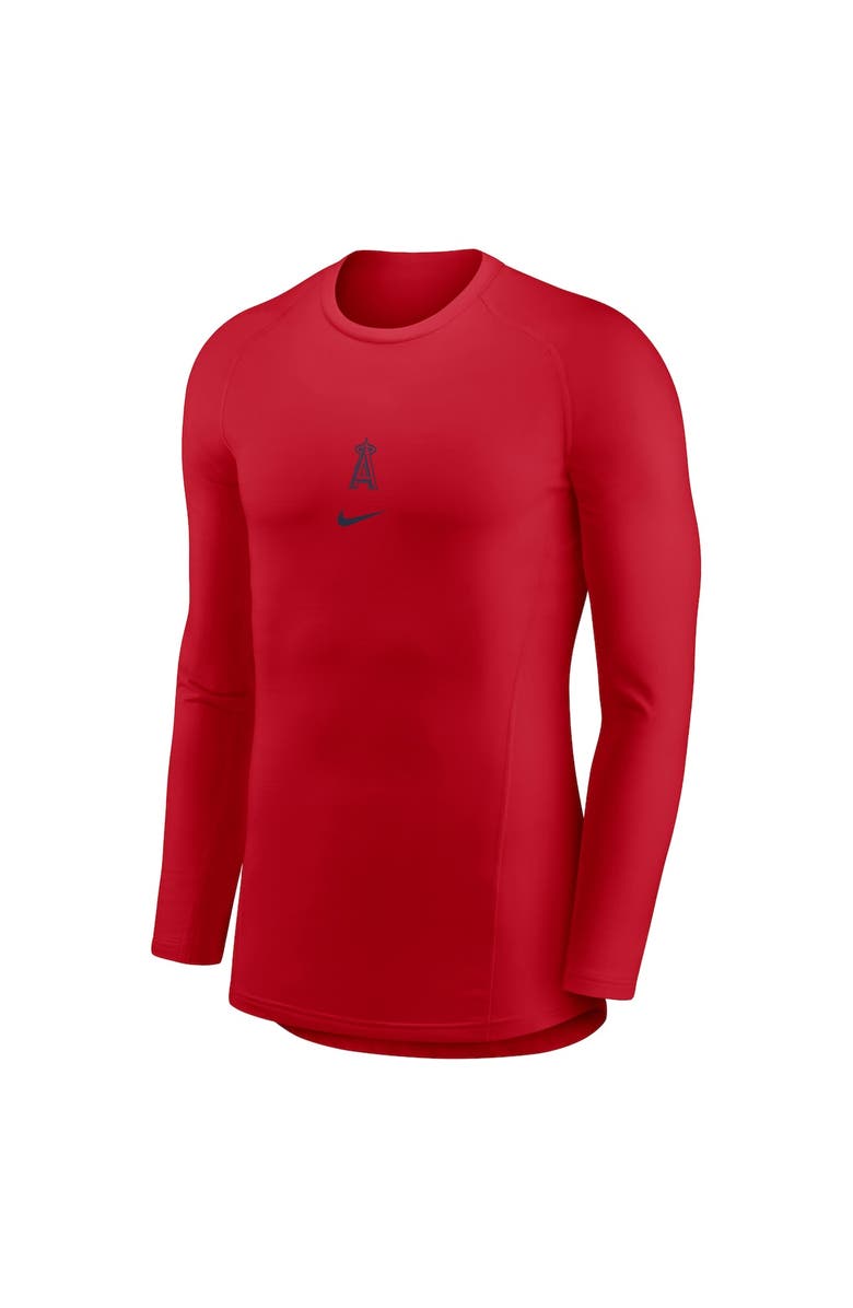 Nike Men's Nike  Red Los Angeles Angels Base Layer Raglan Long Sleeve Performance T-Shirt, Alternate, color, 