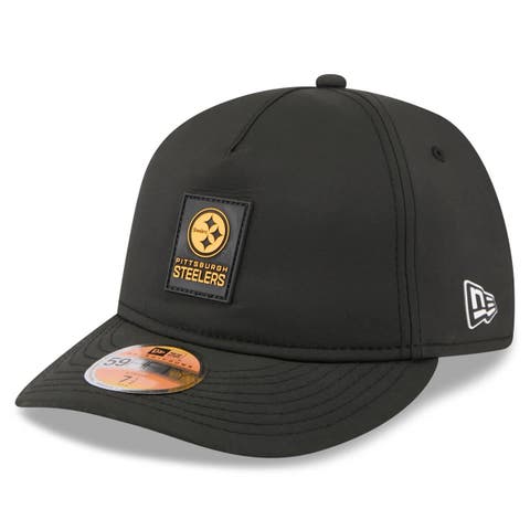 Men's New Era Black Pittsburgh Steelers 2025 Sideline  Retro Crown 59FIFTY Fitted Hat