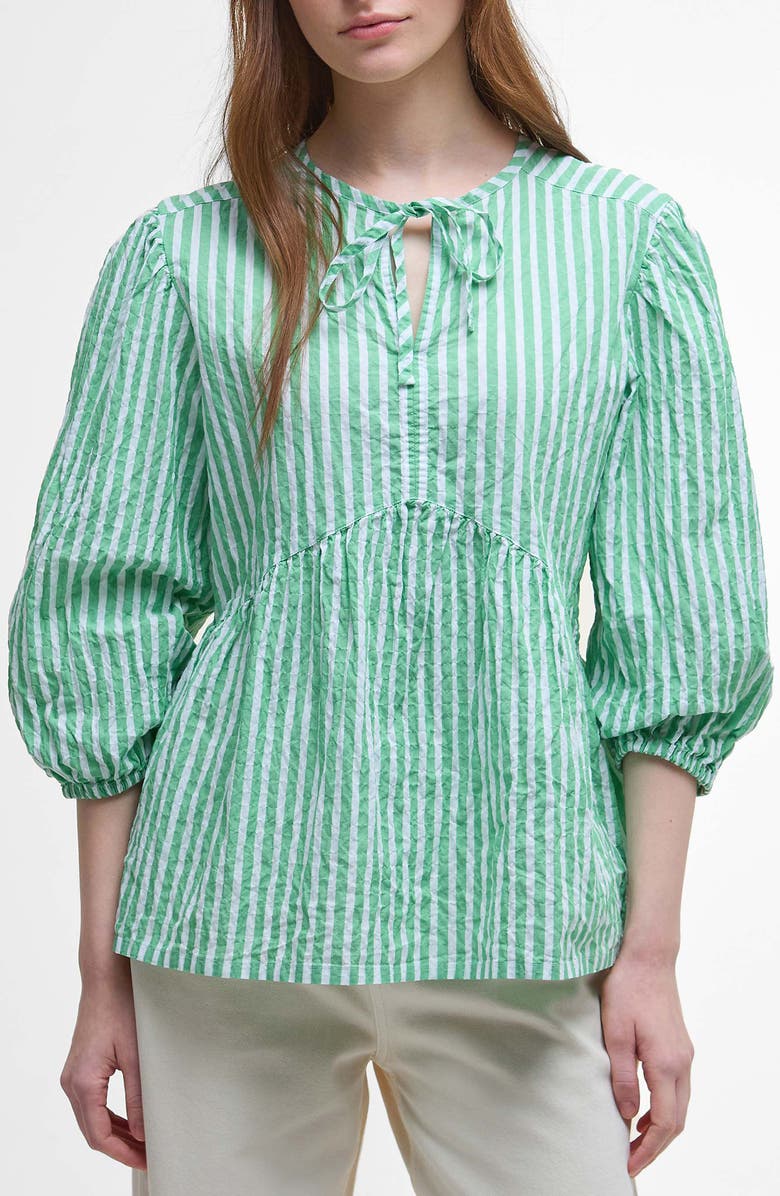 Barbour Daison Top, Main, color, Kelly Green Stripe