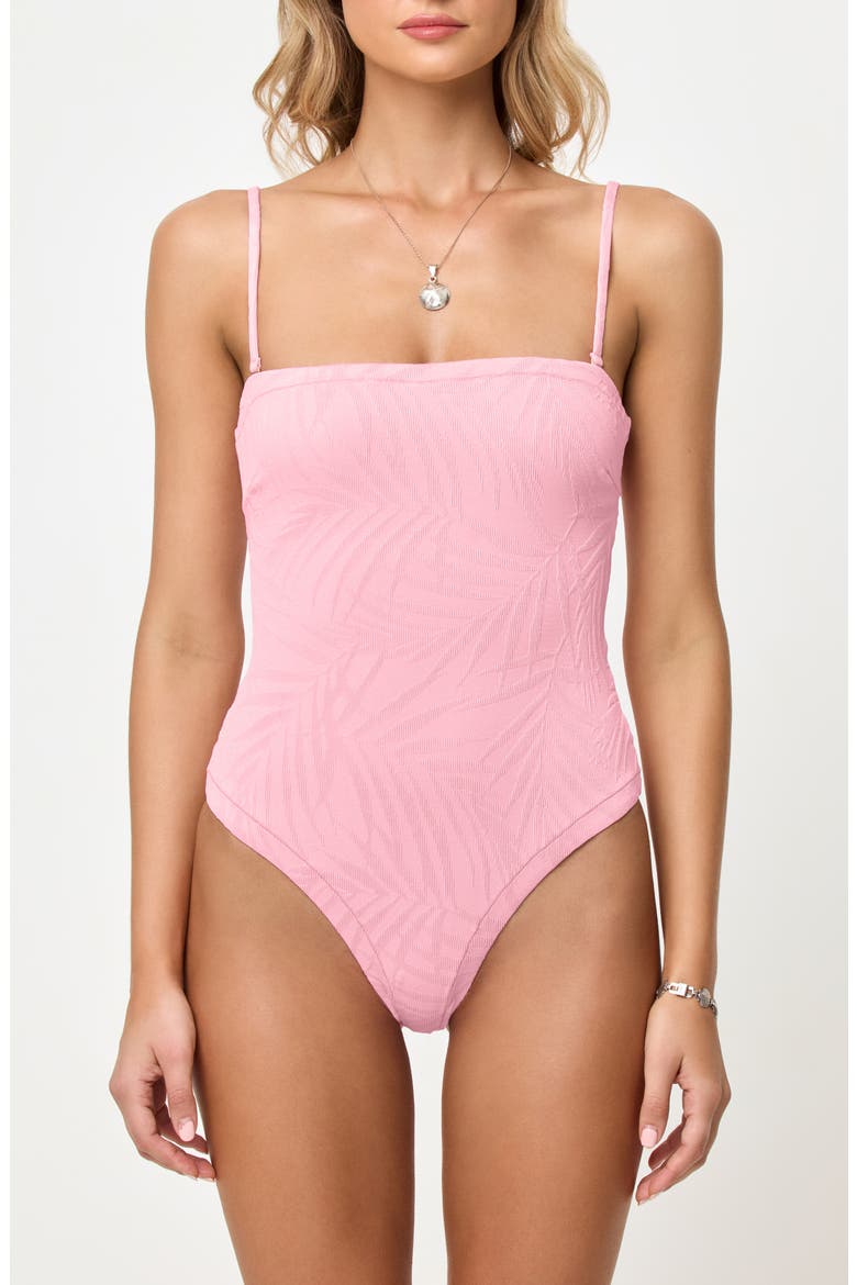 La Femme One-Piece Swimsuit, Alternate, color, PINK SUGAR