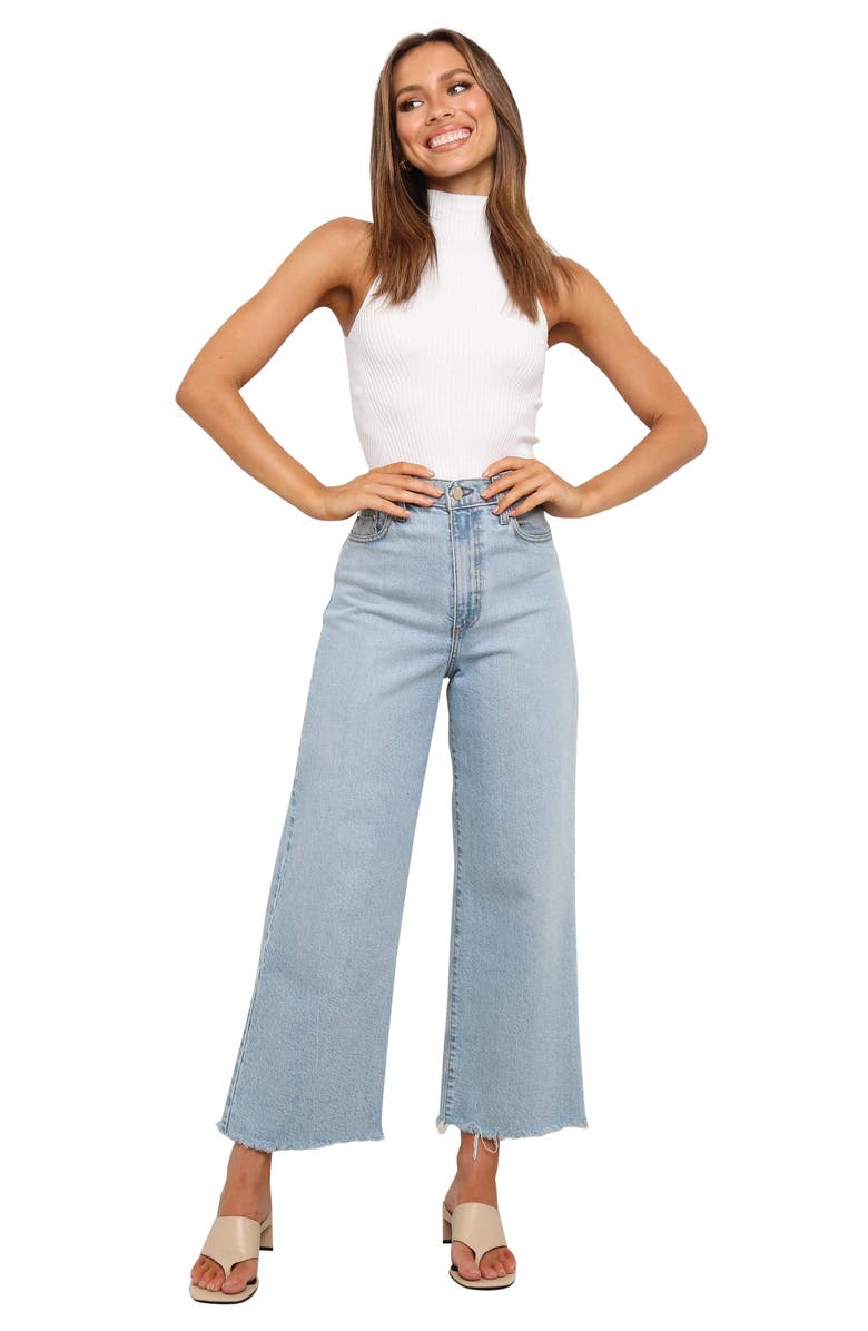 Petal 
Pup Runie Mock Neck Sleeveless Rib Top, Alternate, color, White