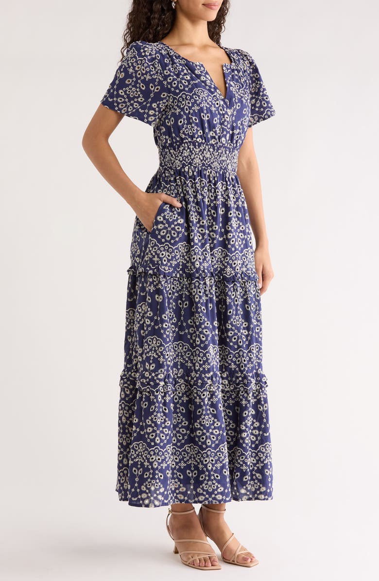 SUGARLIPS Viridinia Cotton Eyelet Maxi Dress, Alternate, color, 