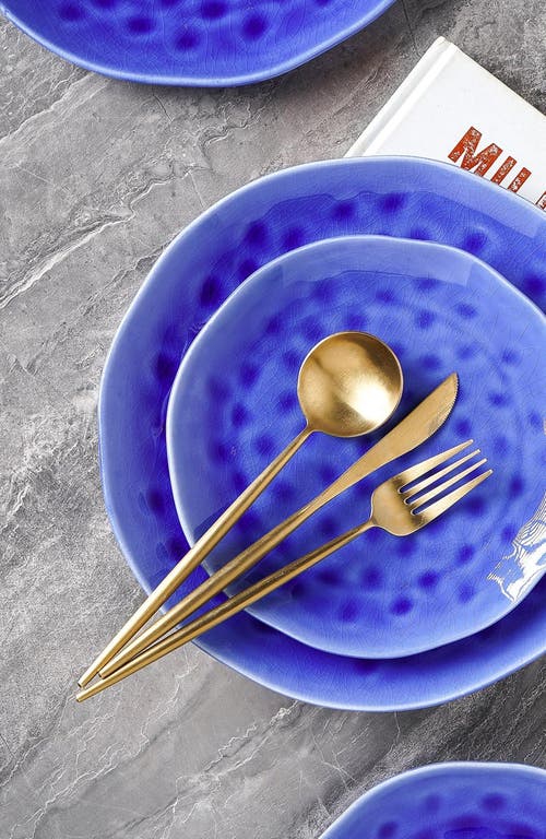 Stone Lain Constance Porcelain 16-piece Dinnerware Set In Blue