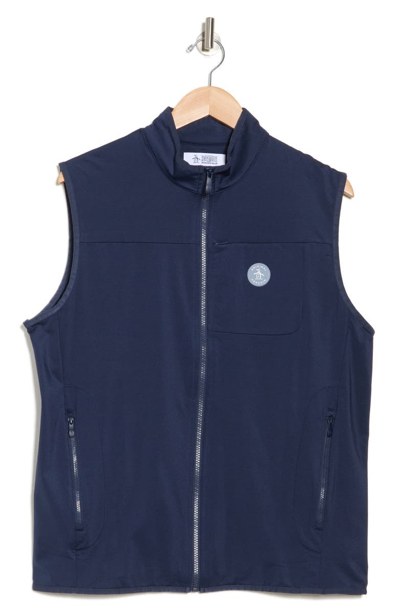 Original Penguin Lightweight Full-Zip Golf Vest, Alternate, color, Black Iris