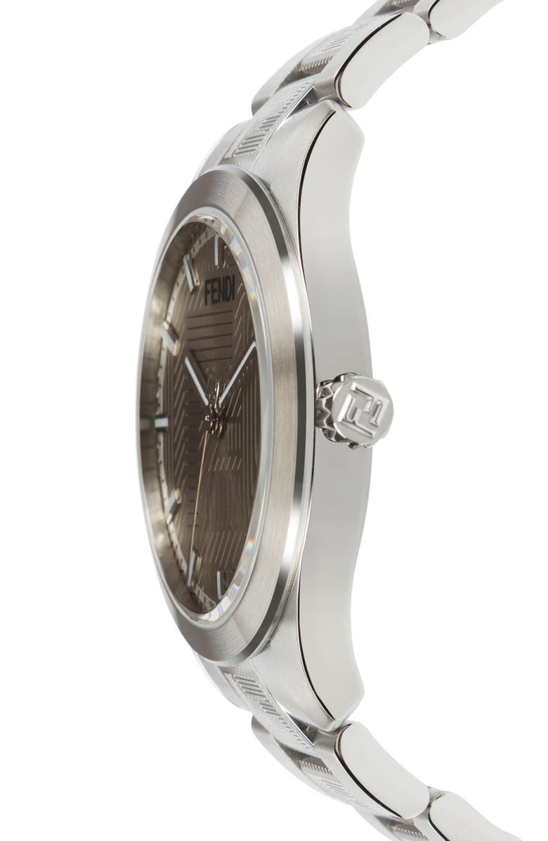 Fendi Shadow Guilloche Dial Bracelet Watch, 40mm, Alternate, color, 