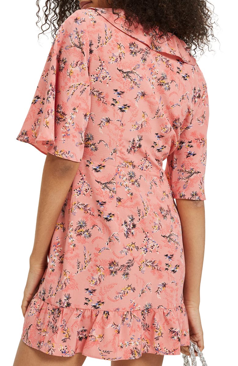 Topshop Off Duty Ruffle Tea Dress, Alternate, color,