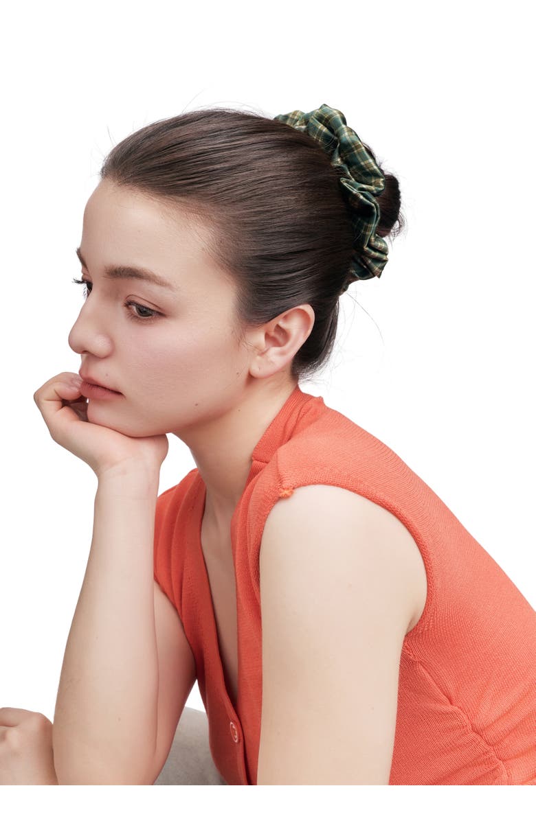 OLAH Grevelyn Silk Scrunchie, Alternate, color, Green