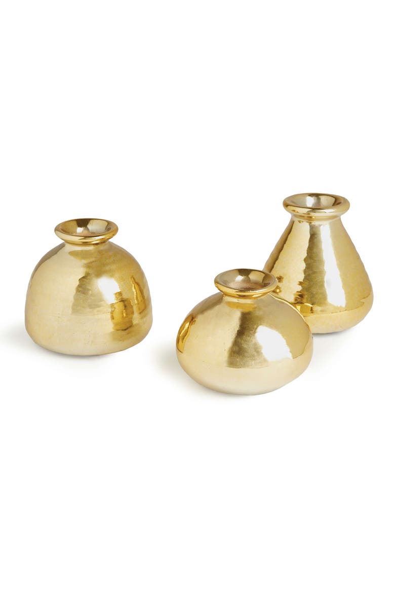 Napa Home & Garden Tinsley Bud Vases Set Of 3, Main, color, Gold