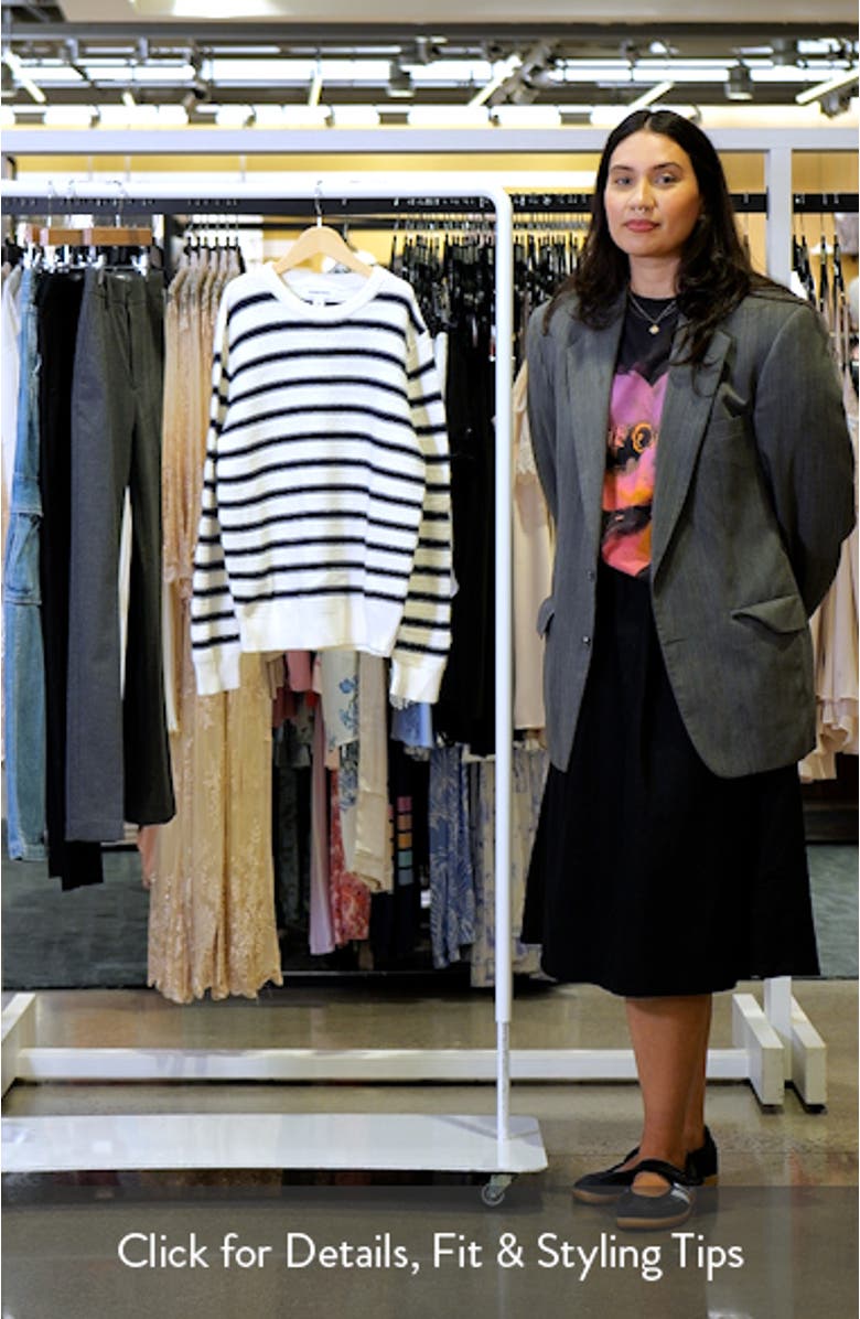 Kids' Textured Stripe Cotton Blend Crewneck Sweater, sales video thumbnail