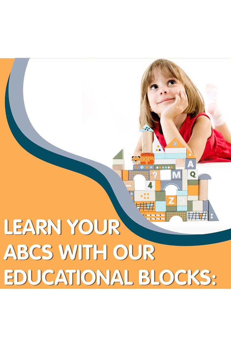 Count & Spell Blocks Set for Toddlers/101 Pieces | ABC Blocks, Math Blocks, and Counting Blocks, Alternate, color, Purple