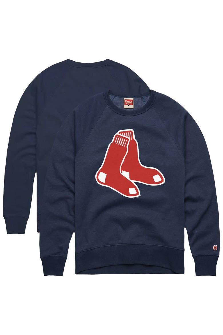 Men's Homage  Navy Boston Red Sox Retro Tri-Blend Pullover Sweatshirt, Main, color, Navy