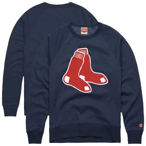 Men's Homage  Navy Boston Red Sox Retro Tri-Blend Pullover Sweatshirt