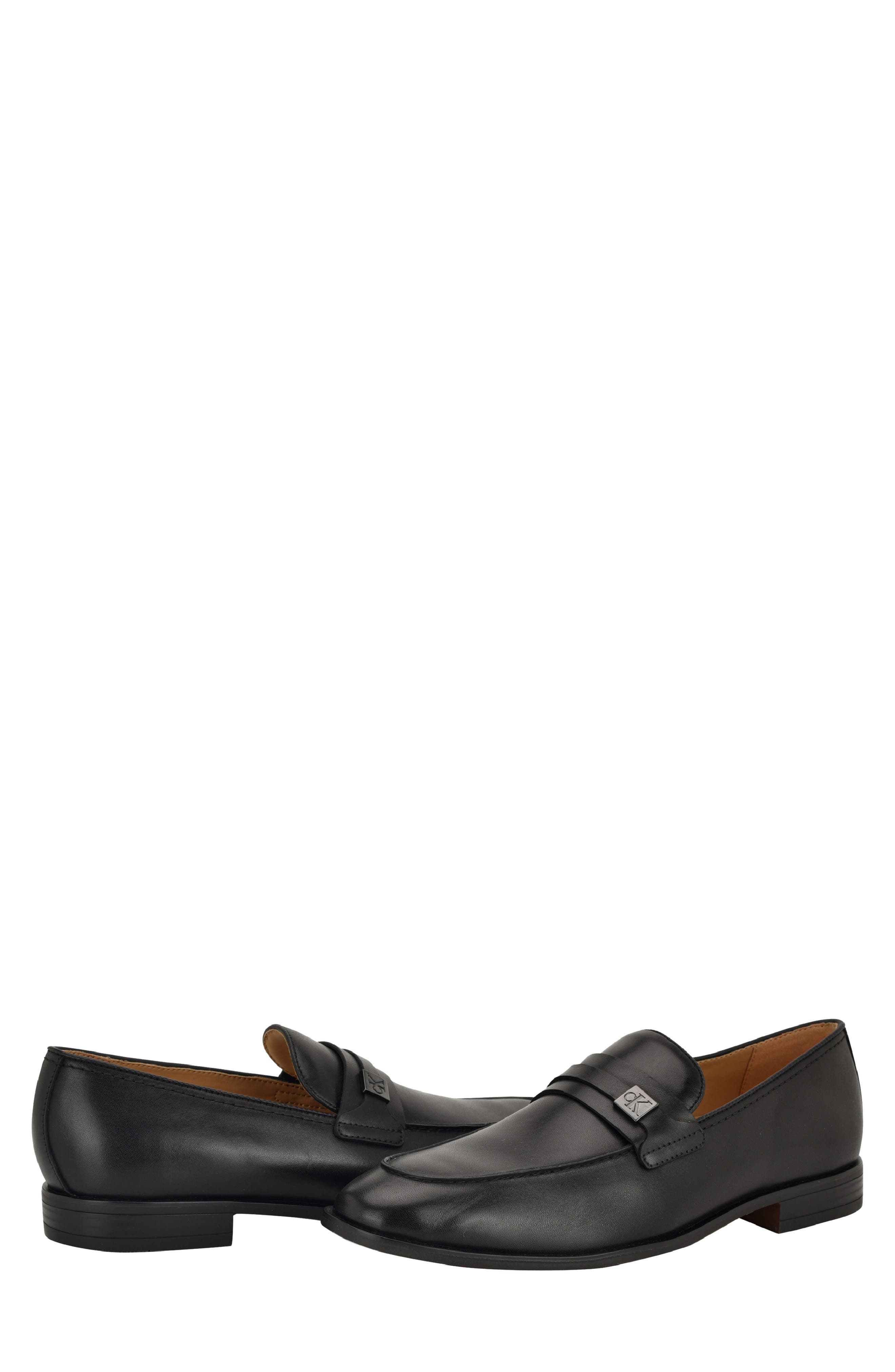Calvin Klein Obexx Apron Toe Loafer, Alternate, color, Black