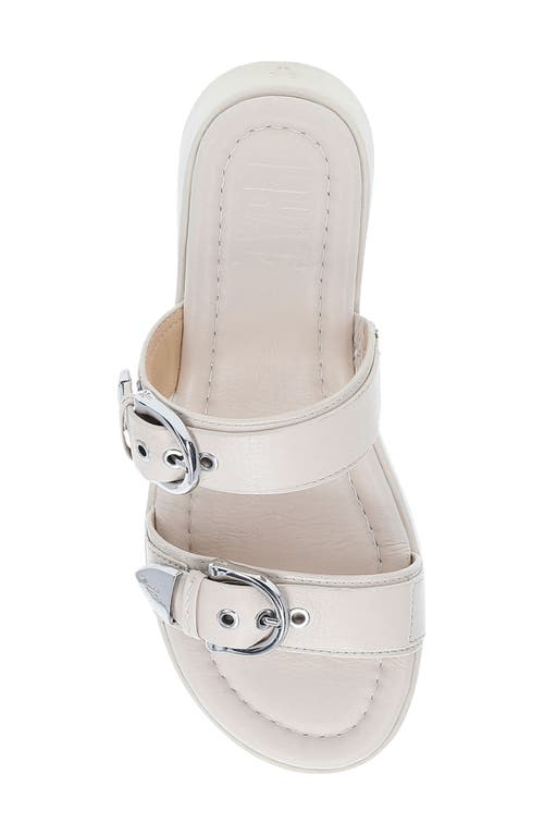Frye Maya Buckle Platform Slide Sandal In Ivory