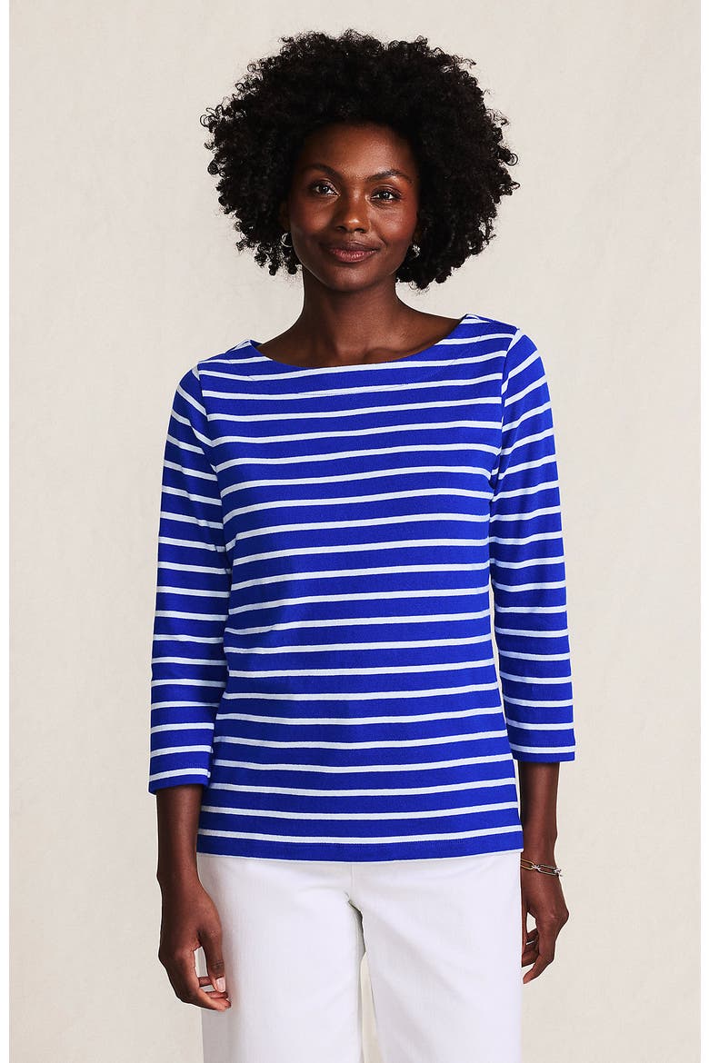 Mariner Jersey Boatneck Top, Main, color, Vibrant Lapis Breton Stripe