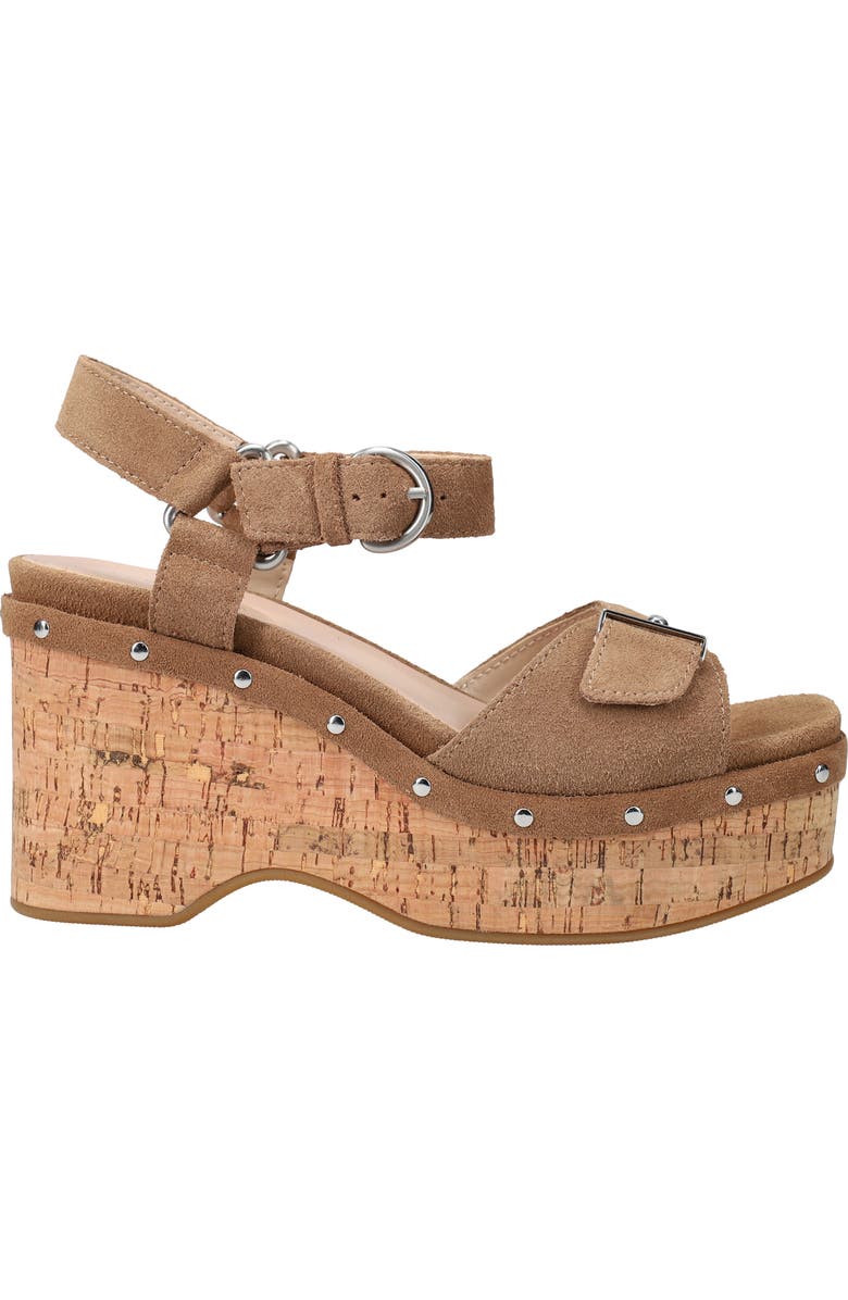 Pelle Moda Ciana Ankle Strap Platform Wedge Sandal, Alternate, color, Driftwood