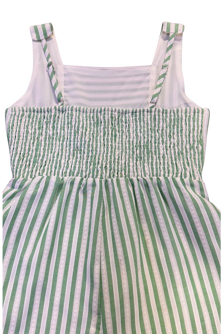Kids' Striped Smocked Jumpsuit, Alternate, color, SAGE