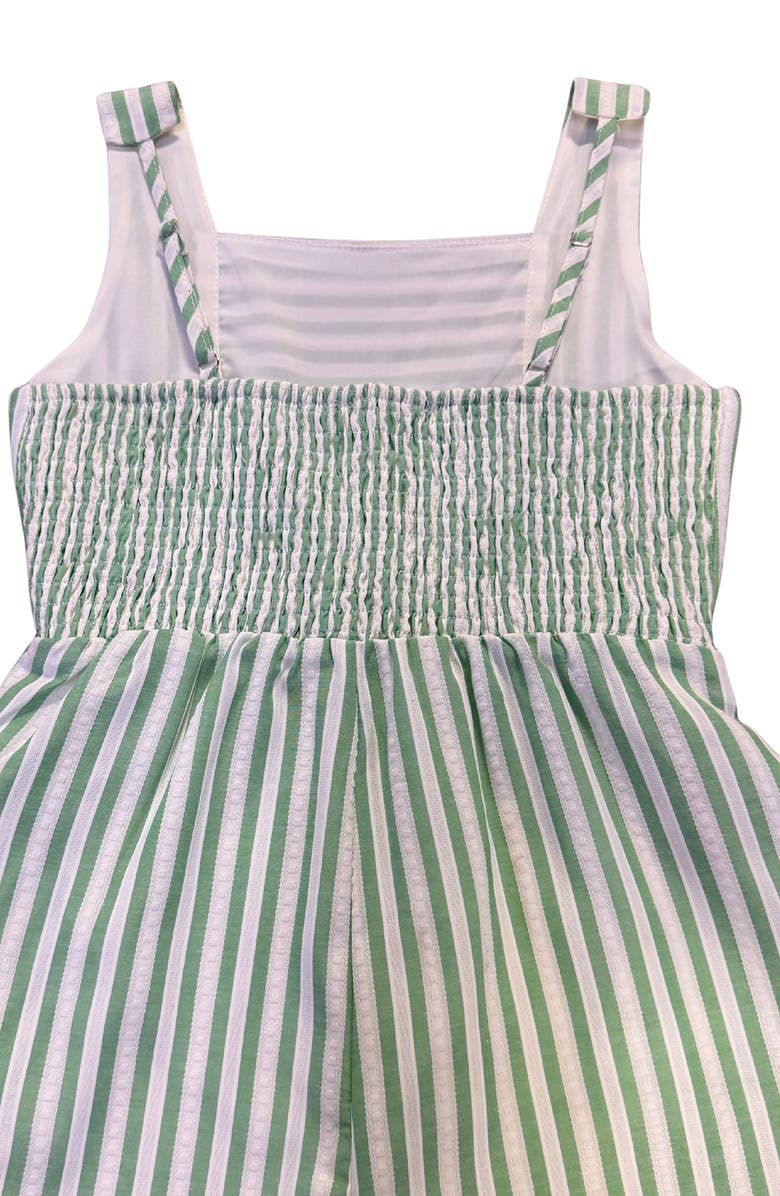 Hayden Girls Kids' Striped Smocked Jumpsuit, Alternate, color, Sage